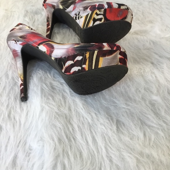 Sexy Dancer Stiletto Feather Floral Platform - Picture 4 of 7